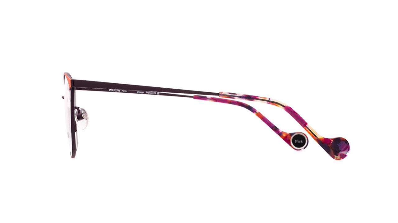 Paire de lunettes de vue Woow Cherry pick 1 couleur mauve - Côté droit - Doyle