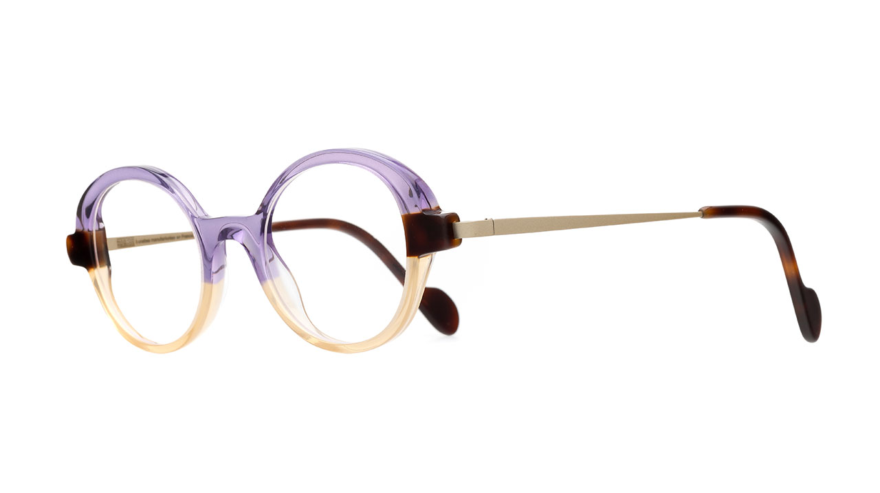 Paire de lunettes de vue Naoned Lokrist couleur mauve - Côté à angle - Doyle