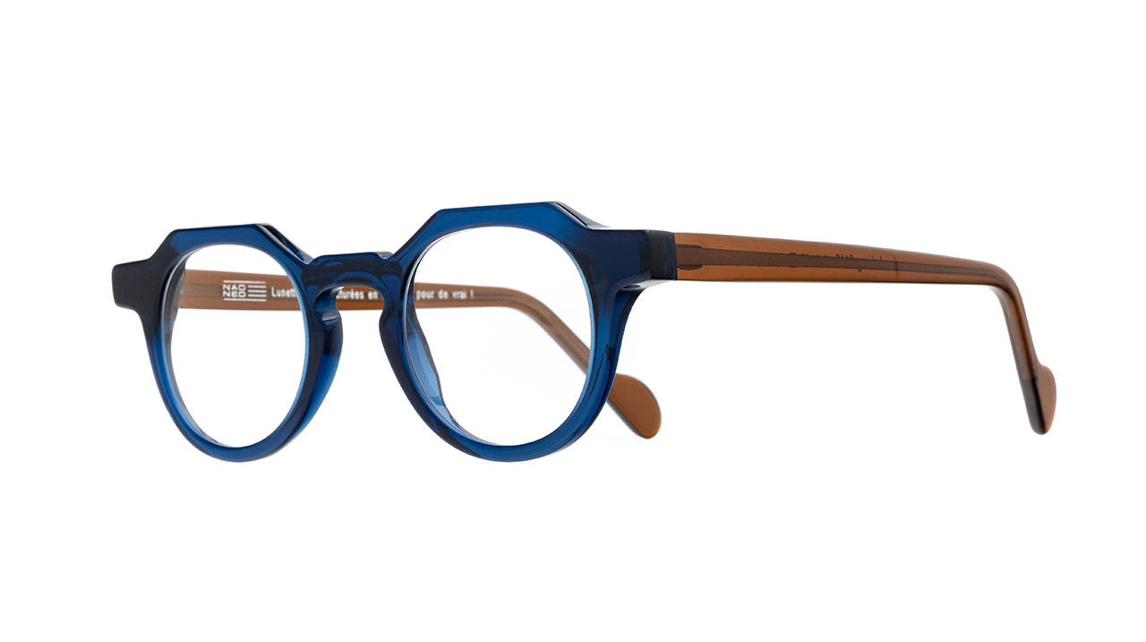 Paire de lunettes de vue Naoned Lokireg couleur bleu - Côté à angle - Doyle