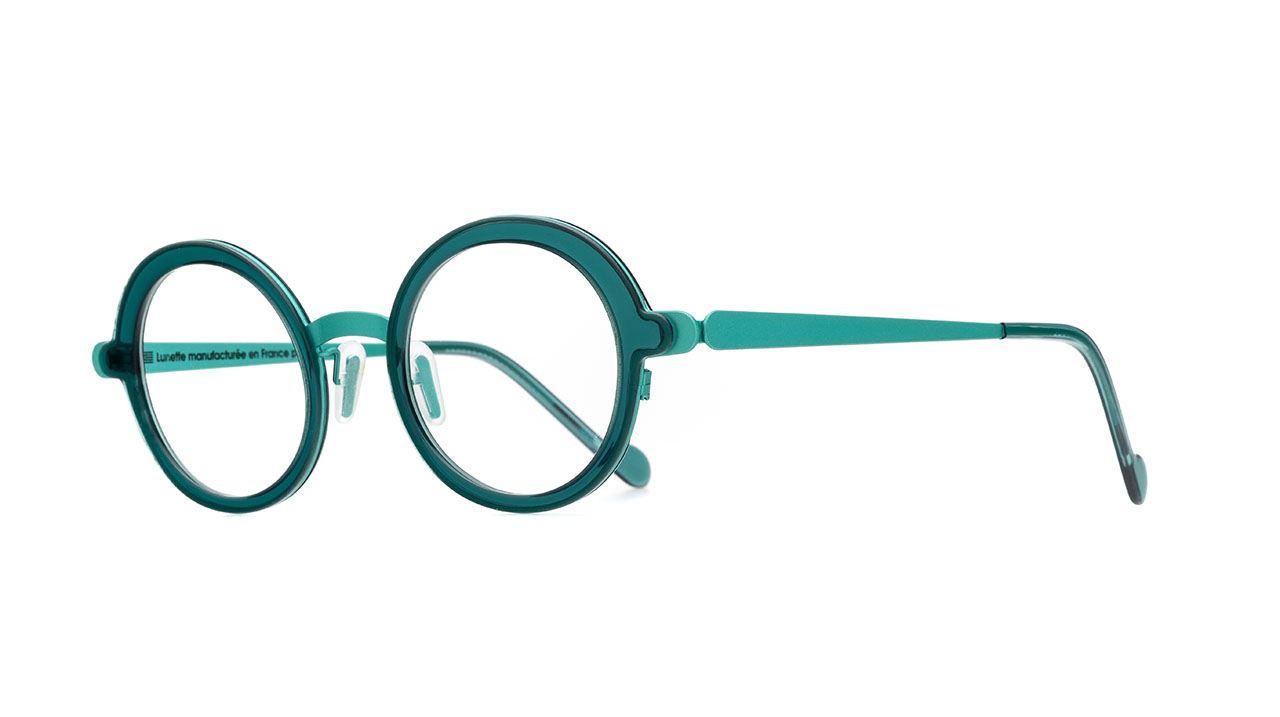 Paire de lunettes de vue Naoned Beg couleur vert - Côté à angle - Doyle