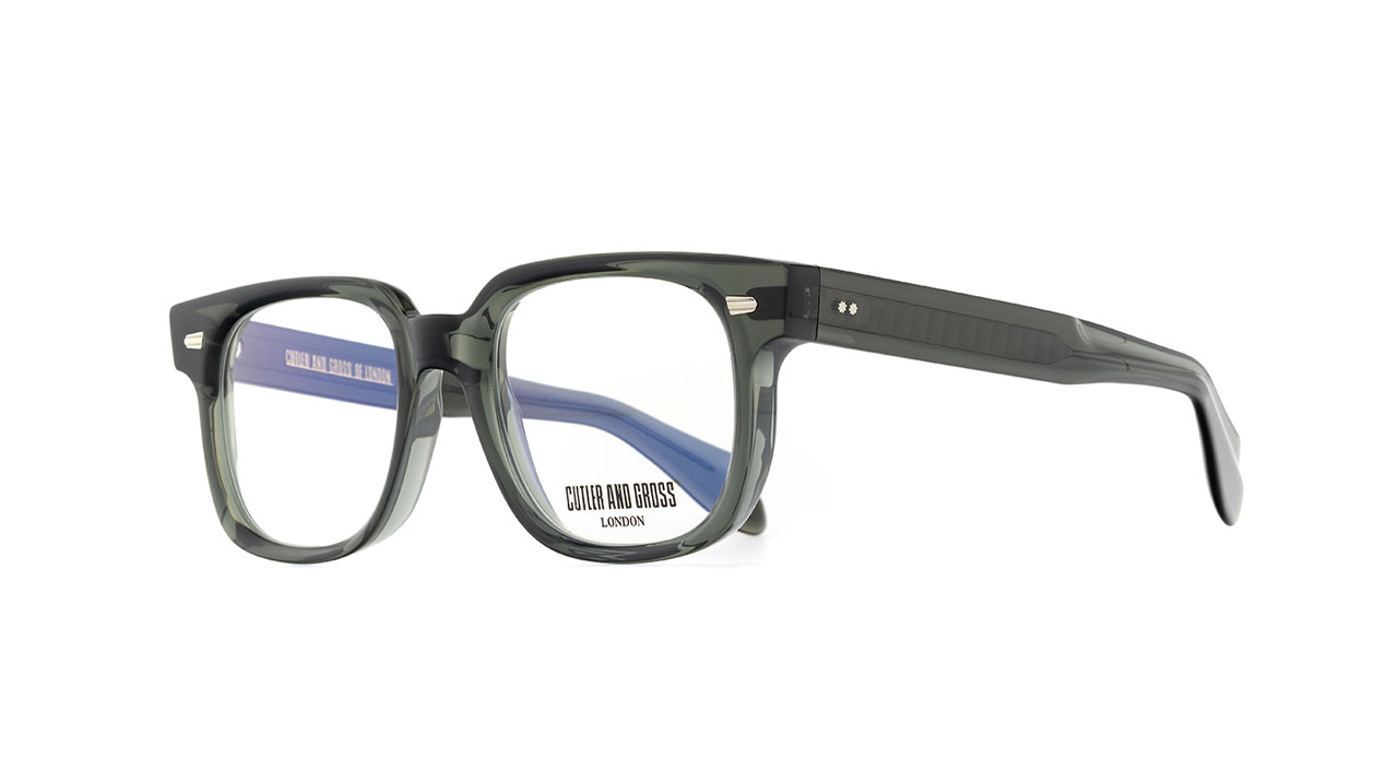 Paire de lunettes de vue Cutler-and-gross 1399 couleur vert - Côté à angle - Doyle