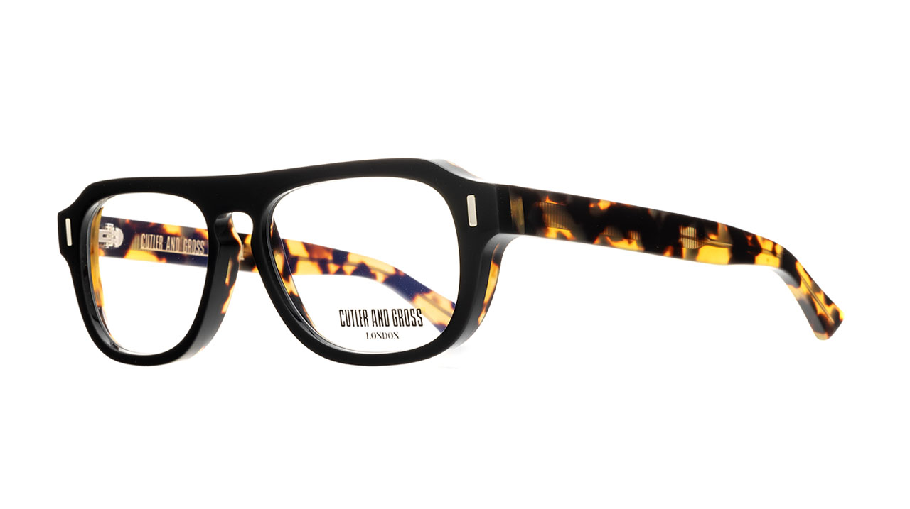 Paire de lunettes de vue Cutler-and-gross 1319 couleur noir - Côté à angle - Doyle