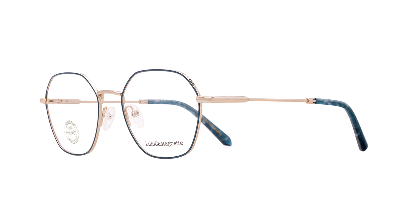Paire de lunettes de vue Lulu-castagnette Lfmm137 couleur bleu - Côté à angle - Doyle