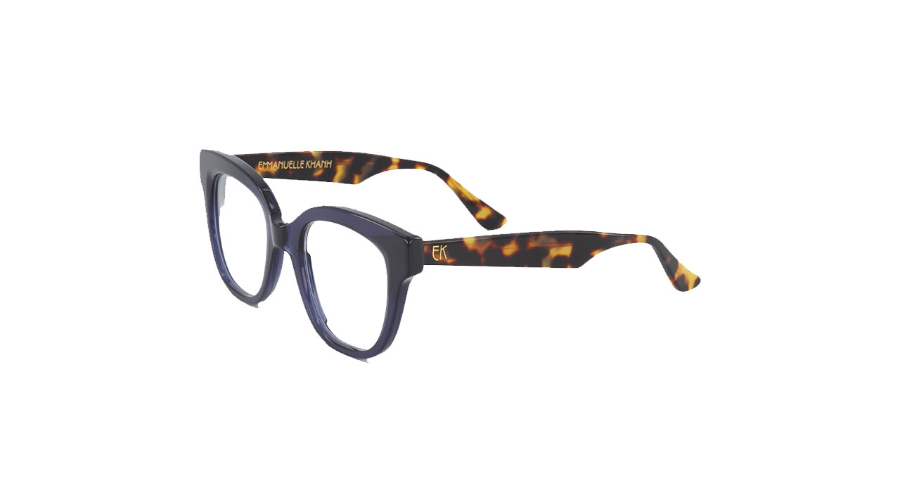 Paire de lunettes de vue Emmanuelle-khanh Ek 1615 couleur marine - Côté à angle - Doyle