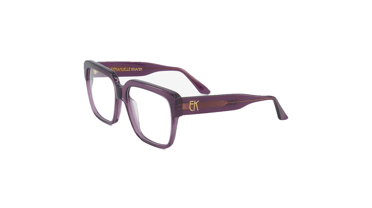 Paire de lunettes de vue Emmanuelle-khanh Ek 9622 couleur mauve - Côté à angle - Doyle