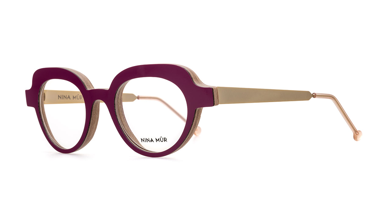 Paire de lunettes de vue Nina-mur Aitana couleur rouge - Côté à angle - Doyle