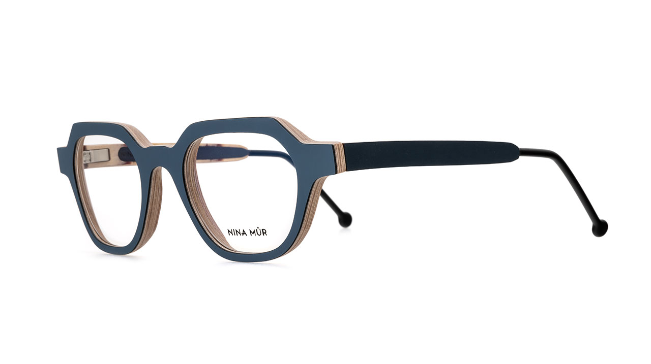 Paire de lunettes de vue Nina-mur Dario couleur bleu - Côté à angle - Doyle