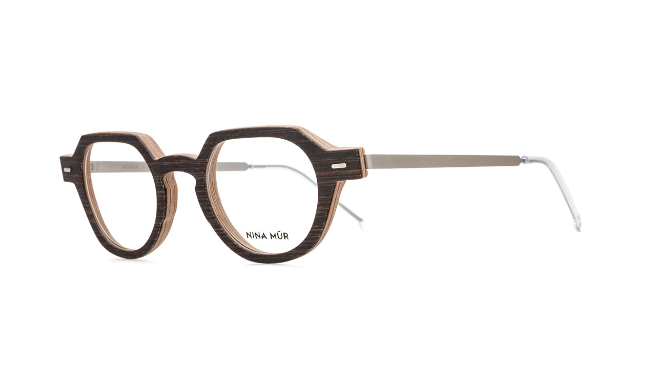 Paire de lunettes de vue Nina-mur Ikki couleur brun - Côté à angle - Doyle