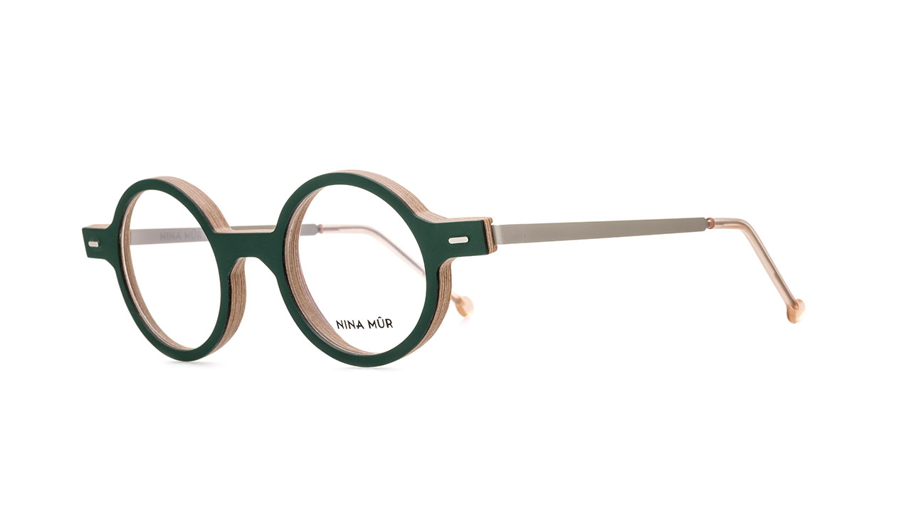 Paire de lunettes de vue Nina-mur Lolo couleur vert - Côté à angle - Doyle