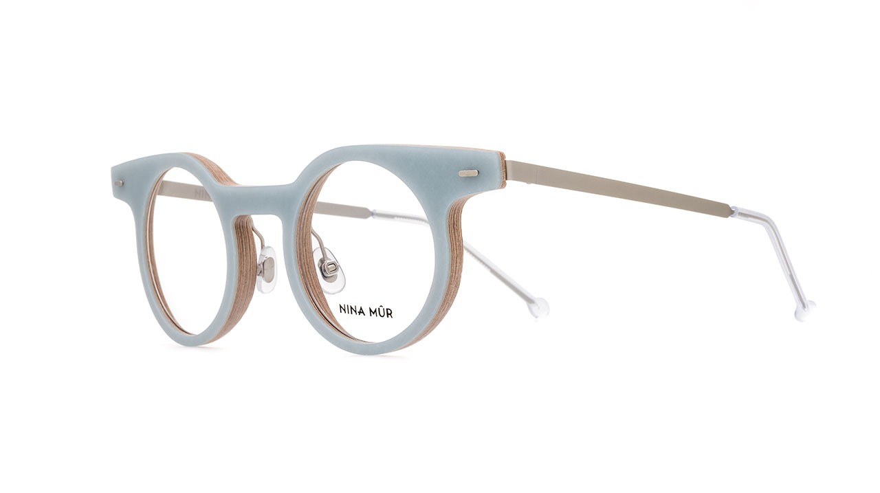 Paire de lunettes de vue Nina-mur Lucas couleur bleu - Côté à angle - Doyle