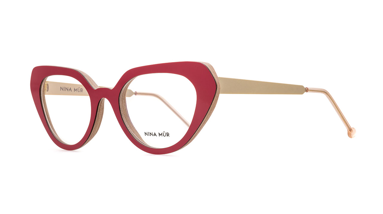Paire de lunettes de vue Nina-mur Mariana couleur rouge - Côté à angle - Doyle
