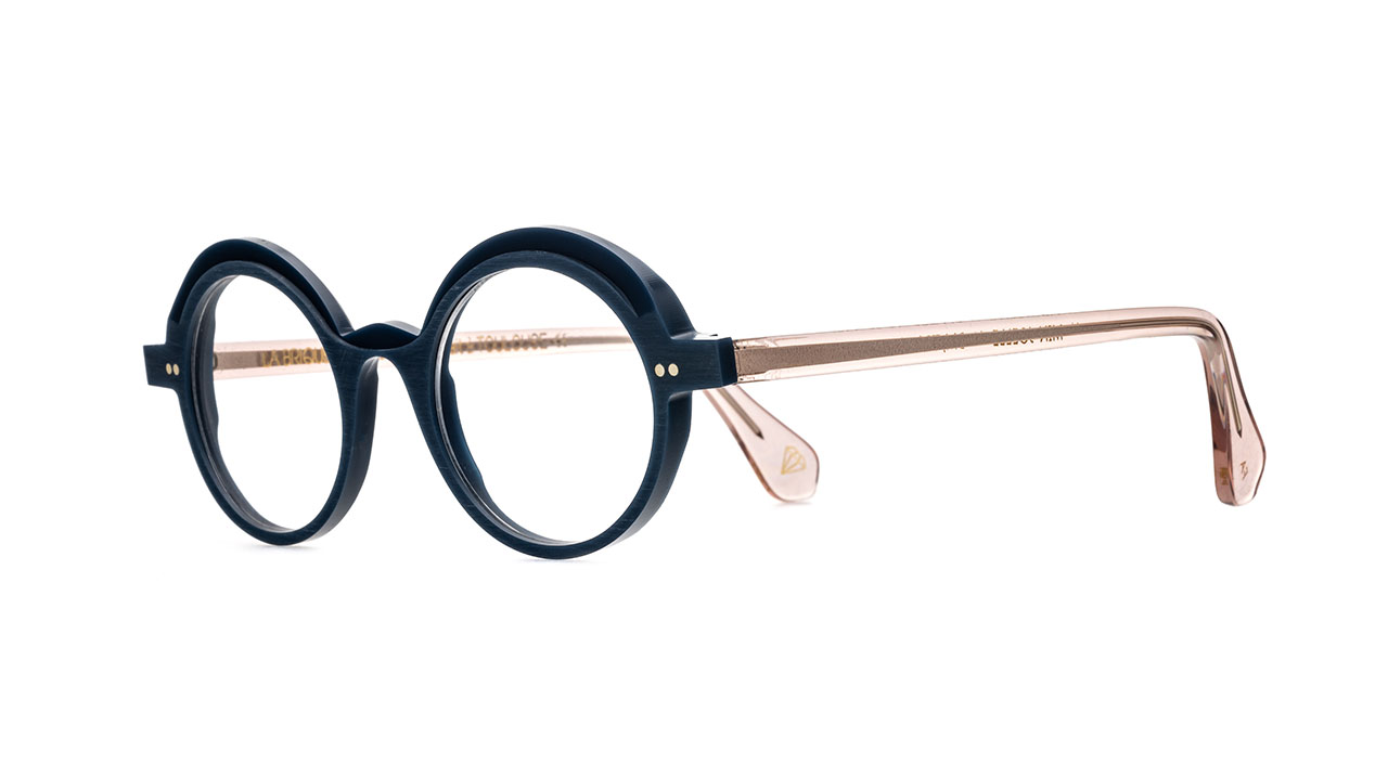 Paire de lunettes de vue La-brique-et-la-violette Min-joelle couleur bleu - Côté à angle - Doyle