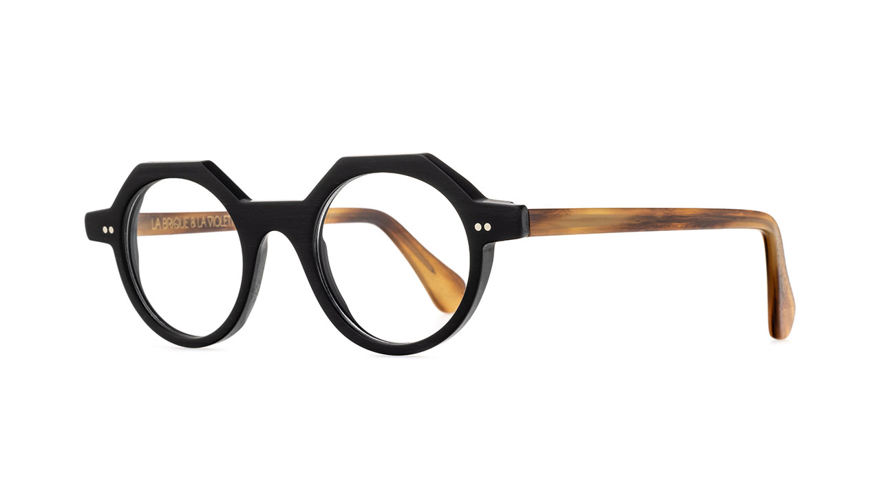 Paire de lunettes de vue La-brique-et-la-violette Tony couleur noir - Côté à angle - Doyle