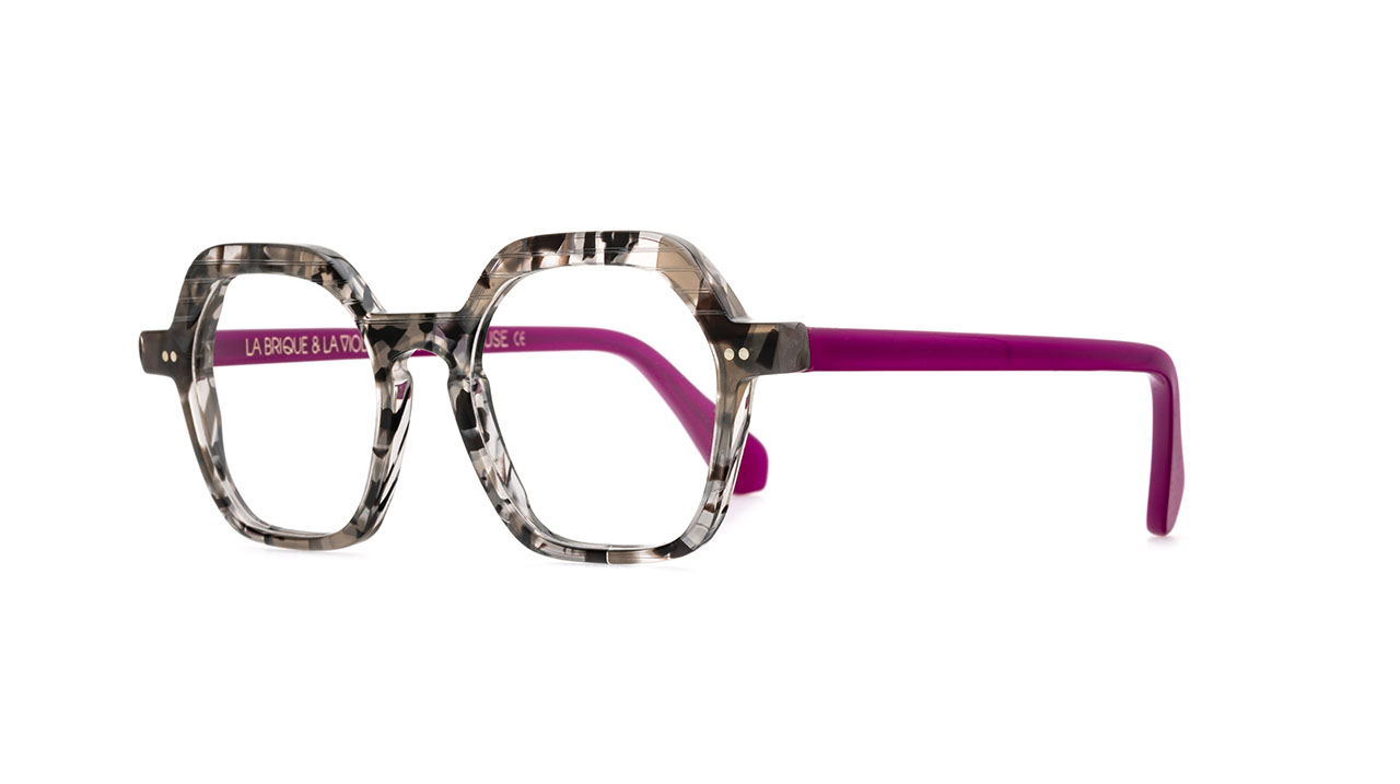 Paire de lunettes de vue La-brique-et-la-violette Sonia couleur mauve - Côté à angle - Doyle