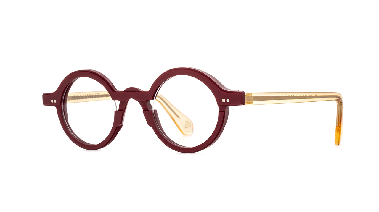 Paire de lunettes de vue La-brique-et-la-violette Min-leon couleur rouge - Côté à angle - Doyle