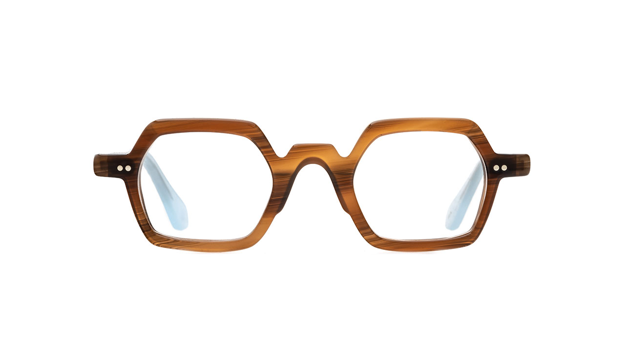 Paire de lunettes de vue La-brique-et-la-violette Squarro couleur brun - Côté à angle - Doyle