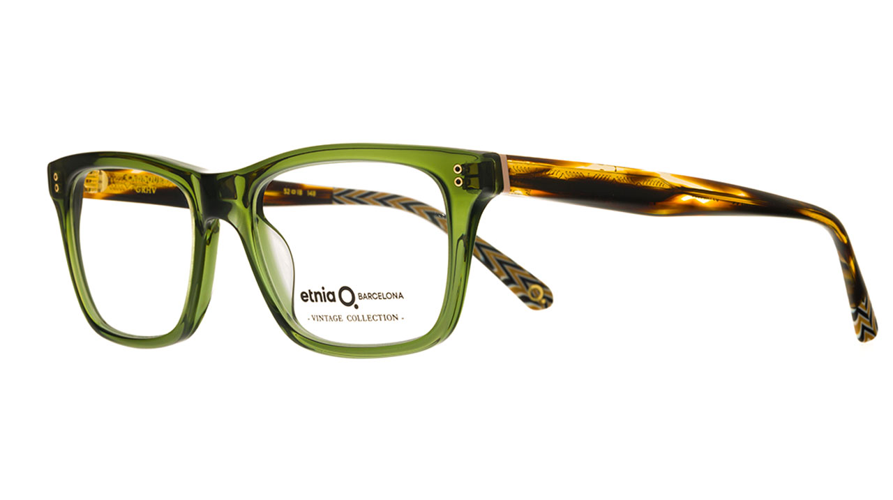 Paire de lunettes de vue Etnia-vintage Cadaques couleur vert - Côté à angle - Doyle