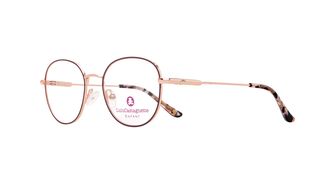 Paire de lunettes de vue Lulu-castagnette Lemm125 couleur rouge - Côté à angle - Doyle