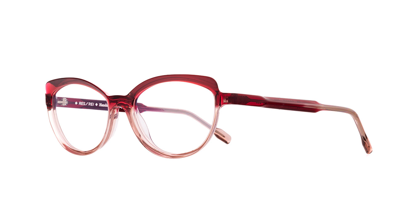 Paire de lunettes de vue Res-rei Dafne couleur rose - Côté à angle - Doyle