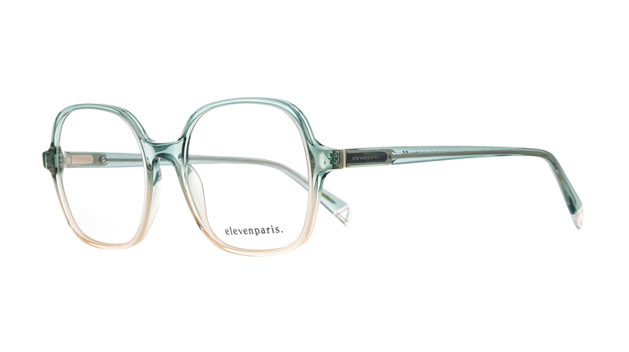 Paire de lunettes de vue Elevenparis Epaa134 couleur vert - Côté à angle - Doyle