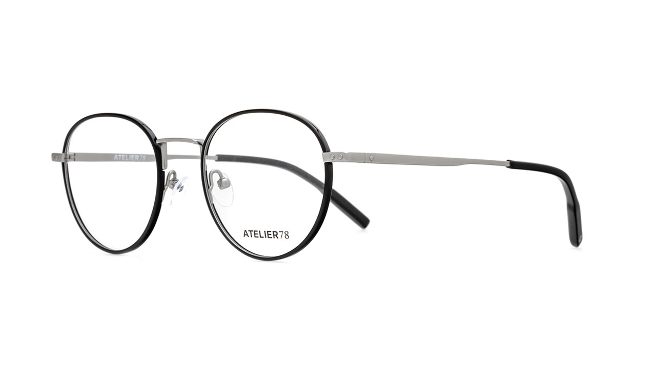 Paire de lunettes de vue Atelier78 Billy couleur noir - Côté à angle - Doyle