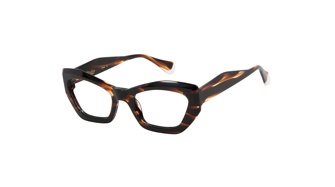 Paire de lunettes de vue Gigi-studios Kira couleur brun - Côté à angle - Doyle