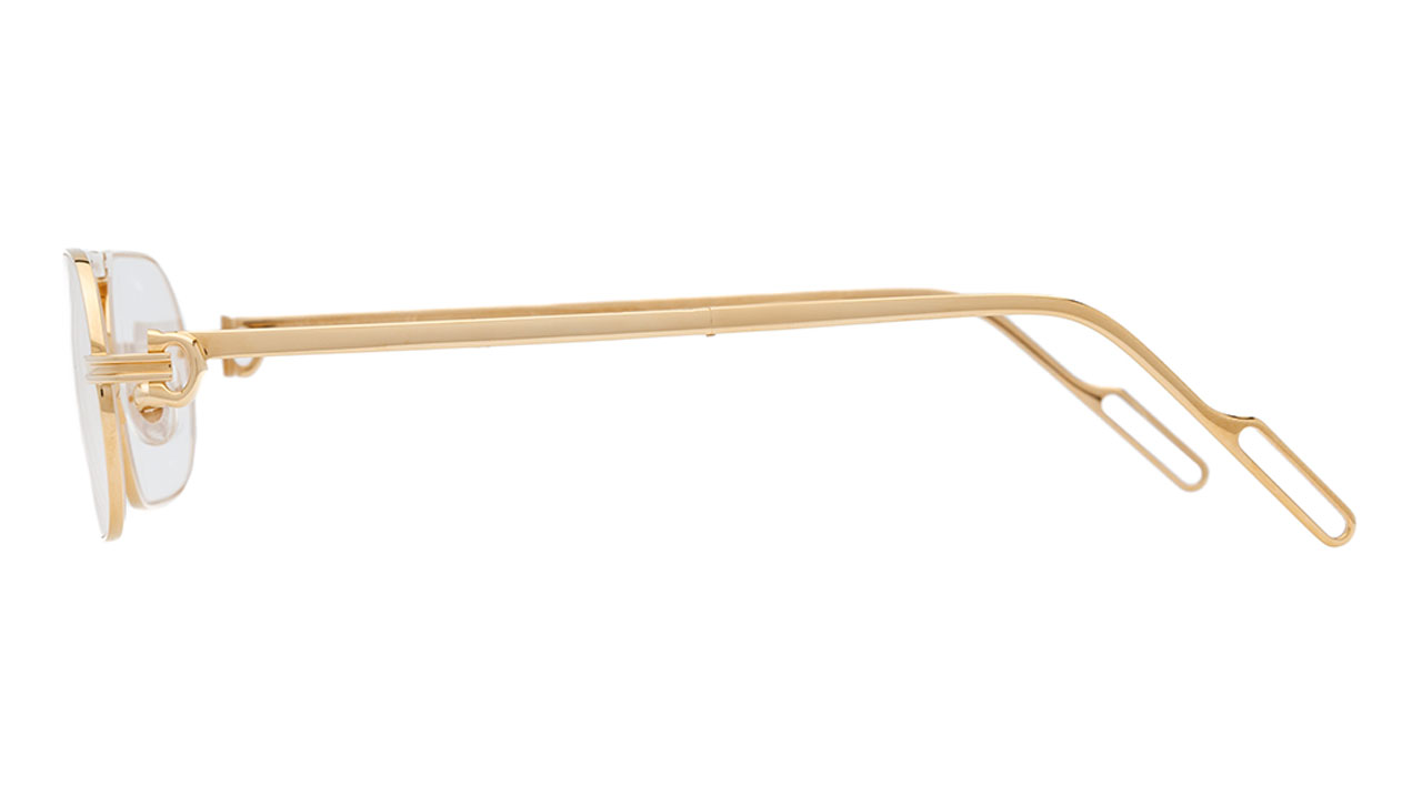 Paire de lunettes de vue Cartier Ct0115o couleur or - Côté droit - Doyle