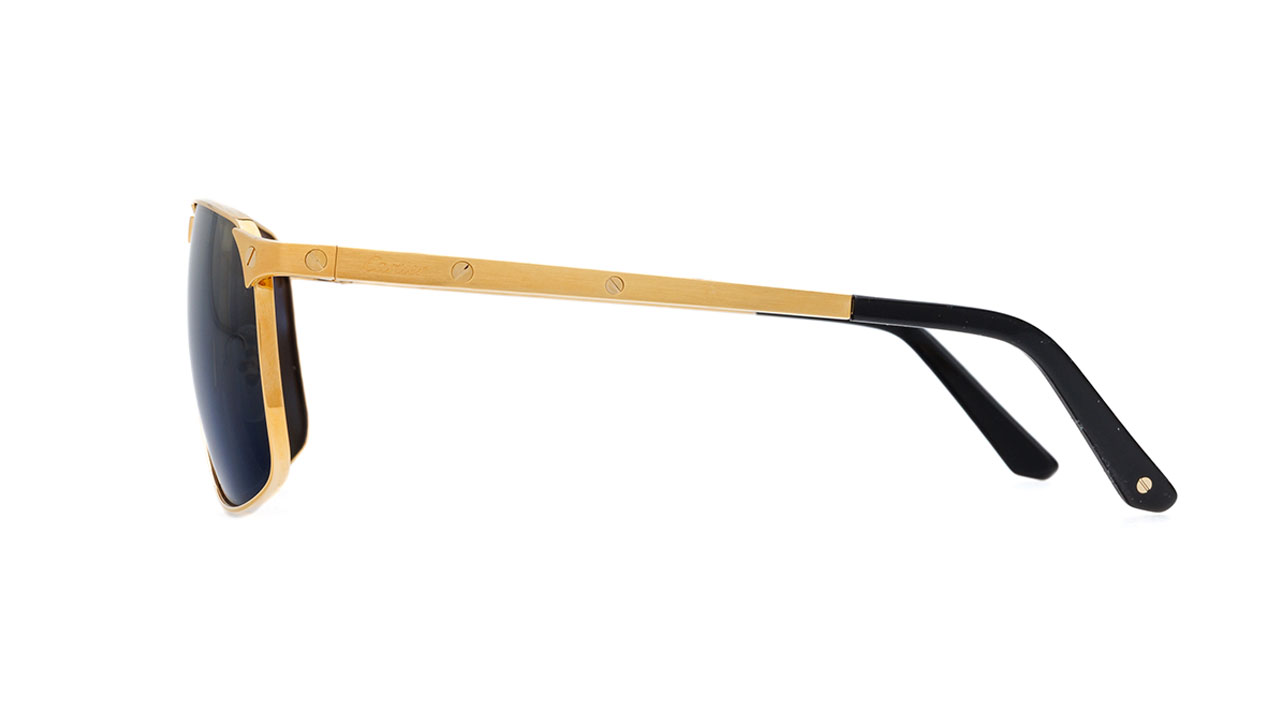 Paire de lunettes de soleil Cartier Ct0322s couleur or - Côté droit - Doyle