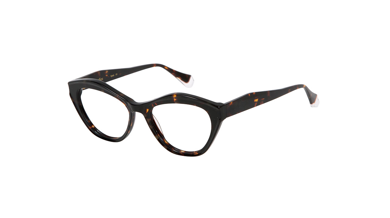 Paire de lunettes de vue Gigi-studios Samantha couleur brun - Côté à angle - Doyle