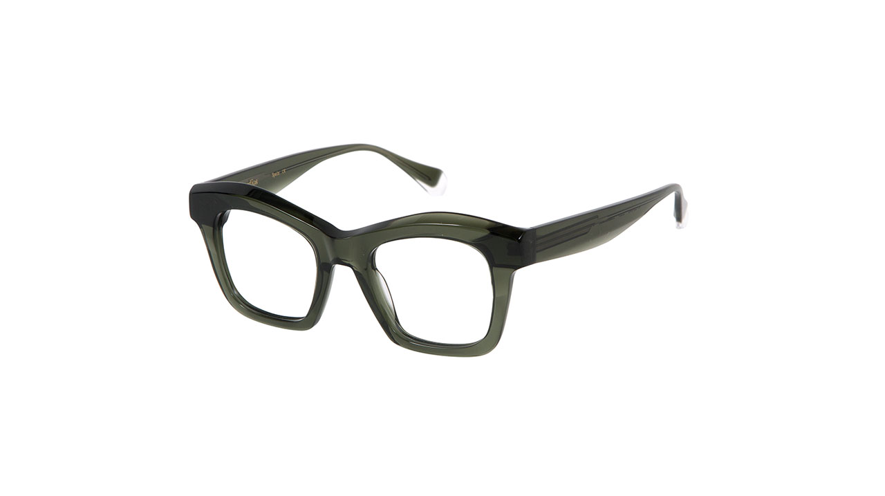 Paire de lunettes de vue Gigi-studio Isabella couleur vert - Côté à angle - Doyle