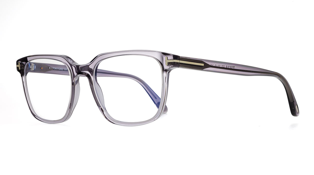 Paire de lunettes de vue Tom-ford Tf5818-b couleur gris - Côté à angle - Doyle