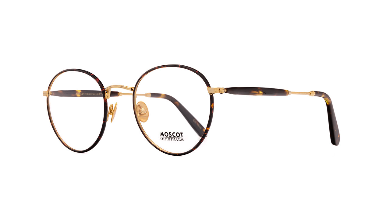 Paire de lunettes de vue Moscot Pitsel couleur brun - Côté à angle - Doyle