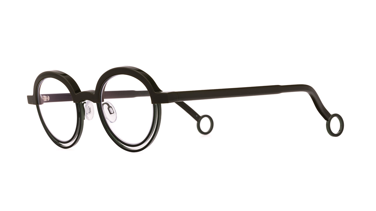 Paire de lunettes de vue Theo-eyewear Bumper couleur vert - Côté à angle - Doyle