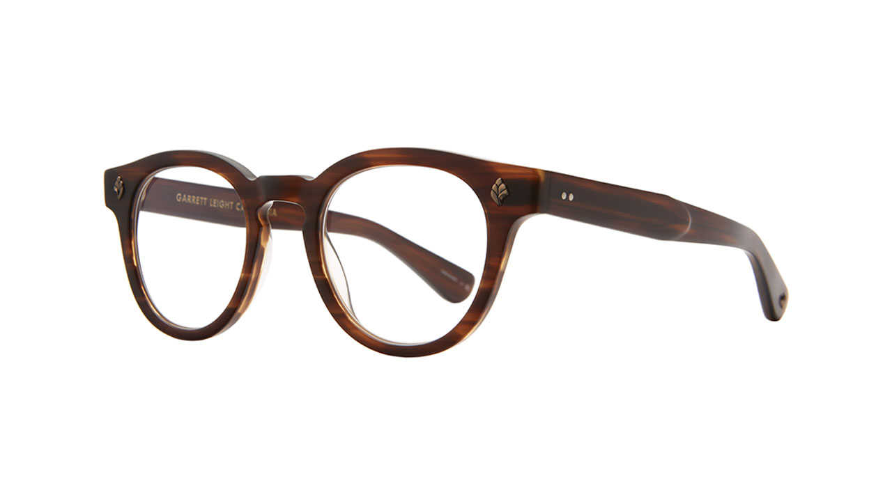 Paire de lunettes de vue Garrett-leight Jack couleur brun - Côté à angle - Doyle