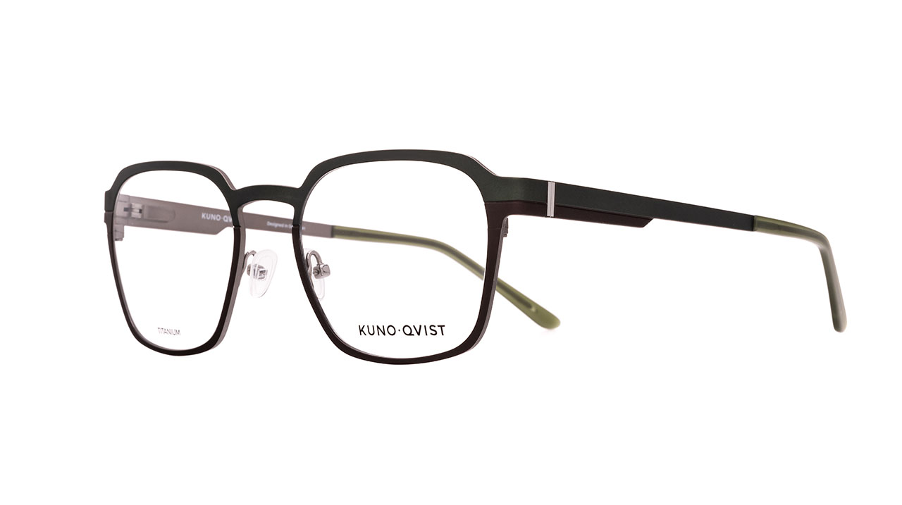 Paire de lunettes de vue Kunoqvist Didrik couleur vert - Côté à angle - Doyle