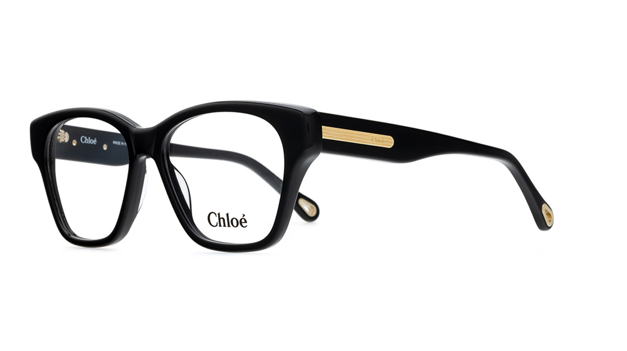 Paire de lunettes de vue Chloe Ch0122o couleur noir - Côté à angle - Doyle