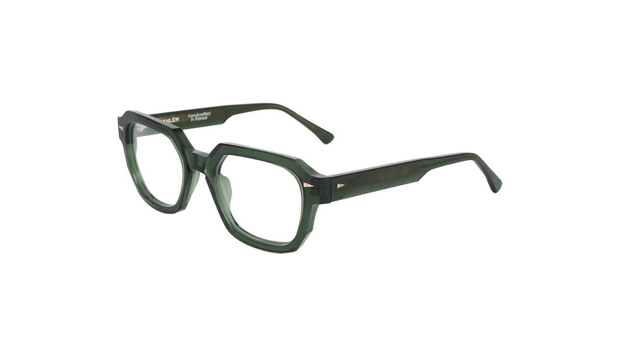 Paire de lunettes de vue Ahlem Bellechasse couleur vert - Côté à angle - Doyle