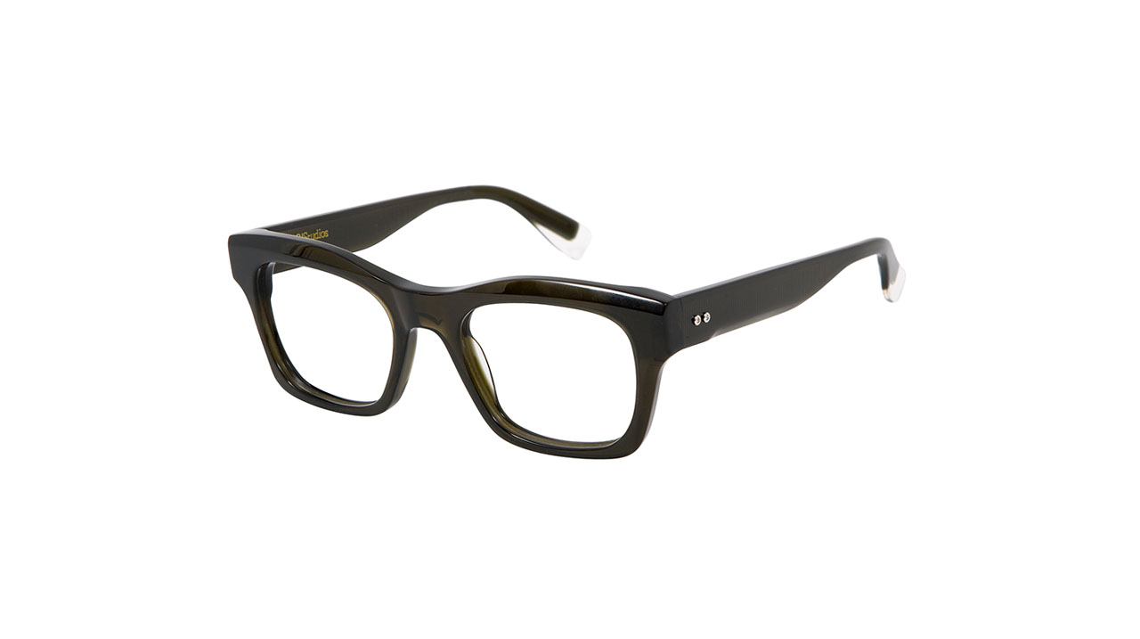 Paire de lunettes de vue Gigi-studio Rembrandt couleur vert - Côté à angle - Doyle