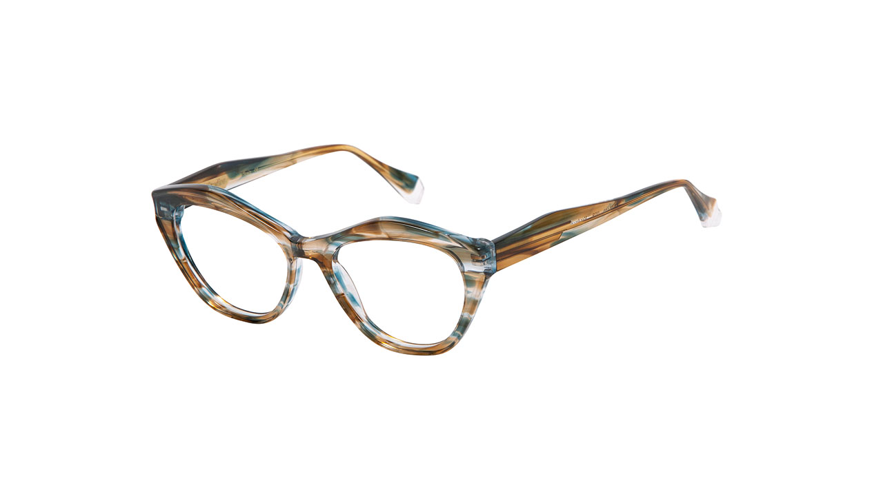 Paire de lunettes de vue Gigi-studios Samantha couleur sable - Côté à angle - Doyle