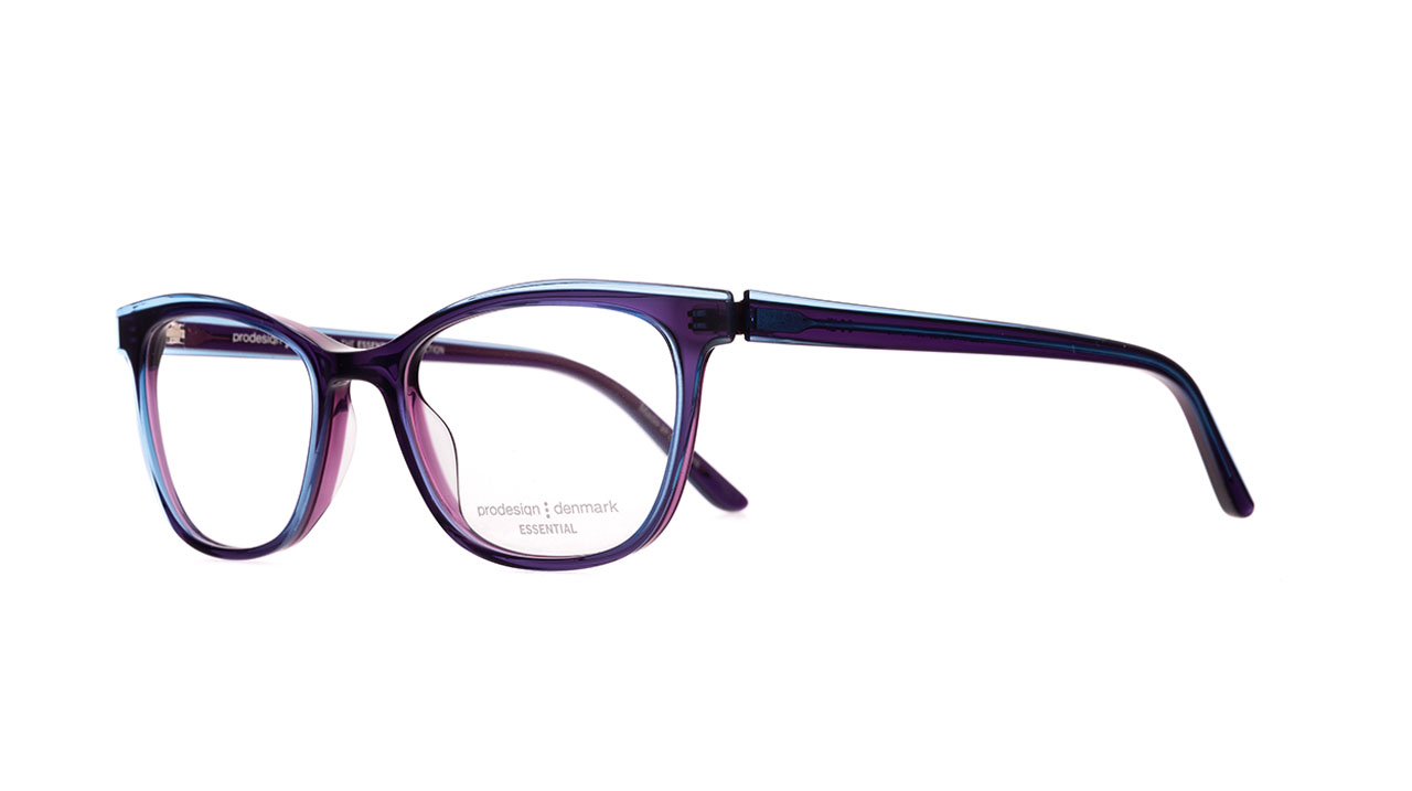 Paire de lunettes de vue Prodesign Clear 1 couleur mauve - Côté à angle - Doyle