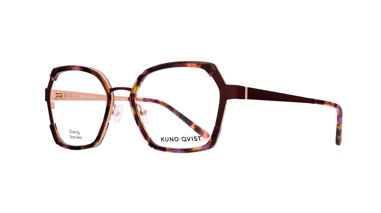 Paire de lunettes de vue Kunoqvist Dorkan couleur rouge - Côté à angle - Doyle