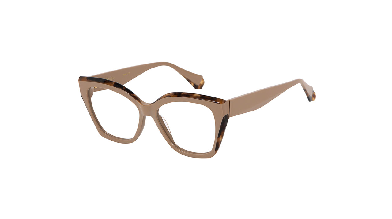Paire de lunettes de vue Gigi-studio Poppy couleur brun - Côté à angle - Doyle