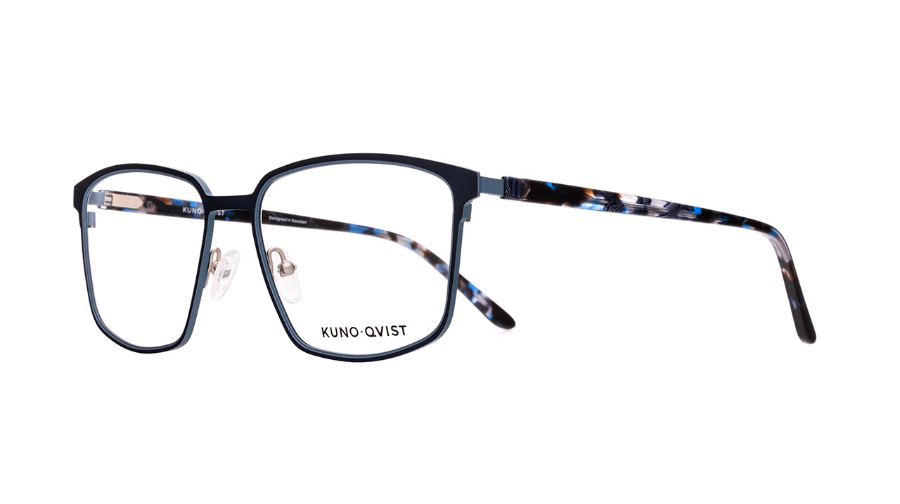 Paire de lunettes de vue Kunoqvist Emrik couleur marine - Côté à angle - Doyle