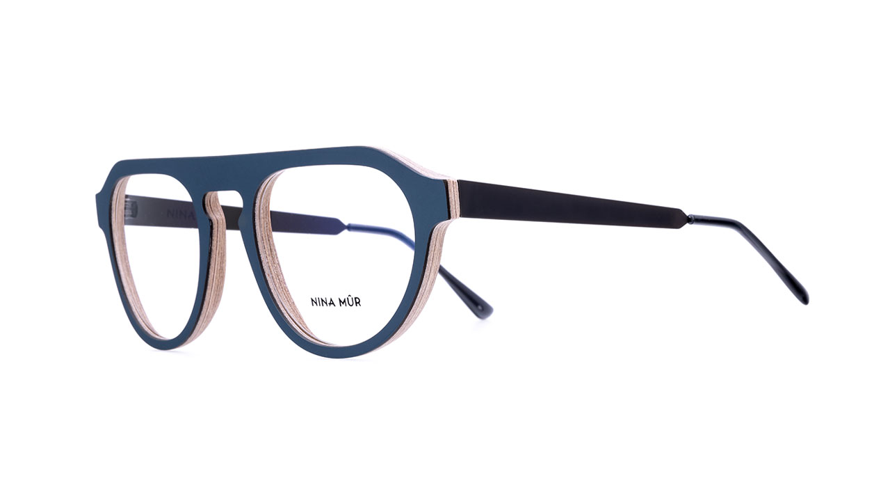 Paire de lunettes de vue Nina-mur Astor couleur bleu - Côté à angle - Doyle