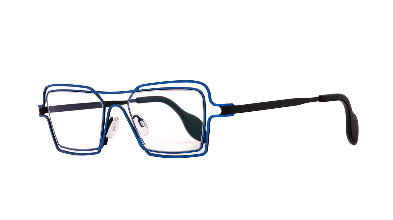 Paire de lunettes de vue Theo Indianapolis couleur bleu - Côté à angle - Doyle