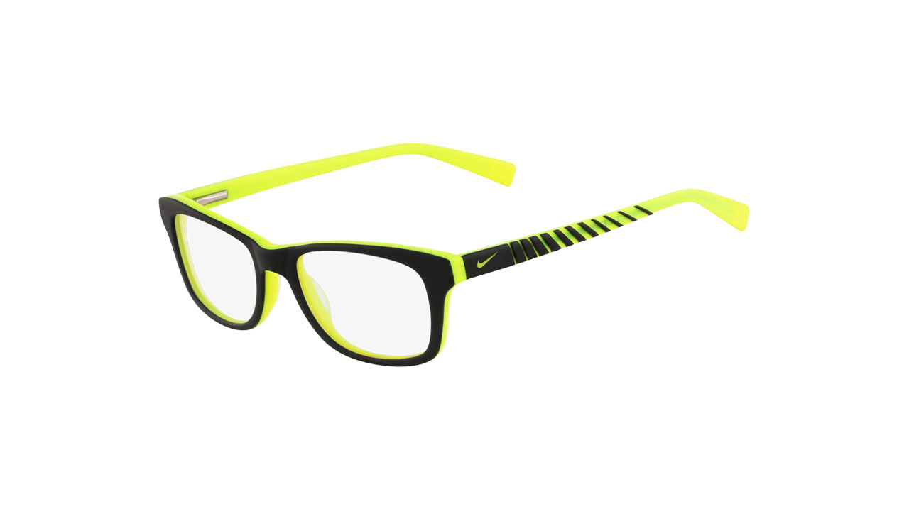 Paire de lunettes de vue Nike 5509 couleur jaune - Côté à angle - Doyle