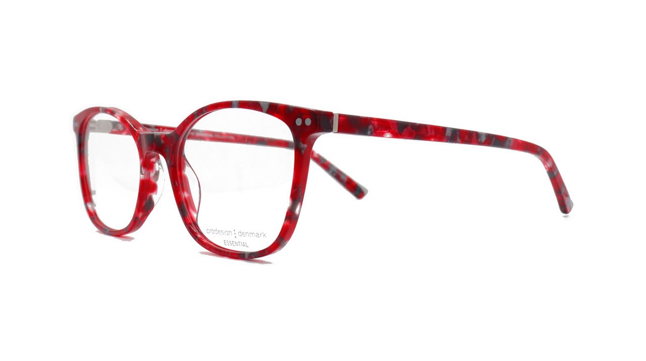 Paire de lunettes de vue Prodesign 3607 couleur rouge - Côté à angle - Doyle