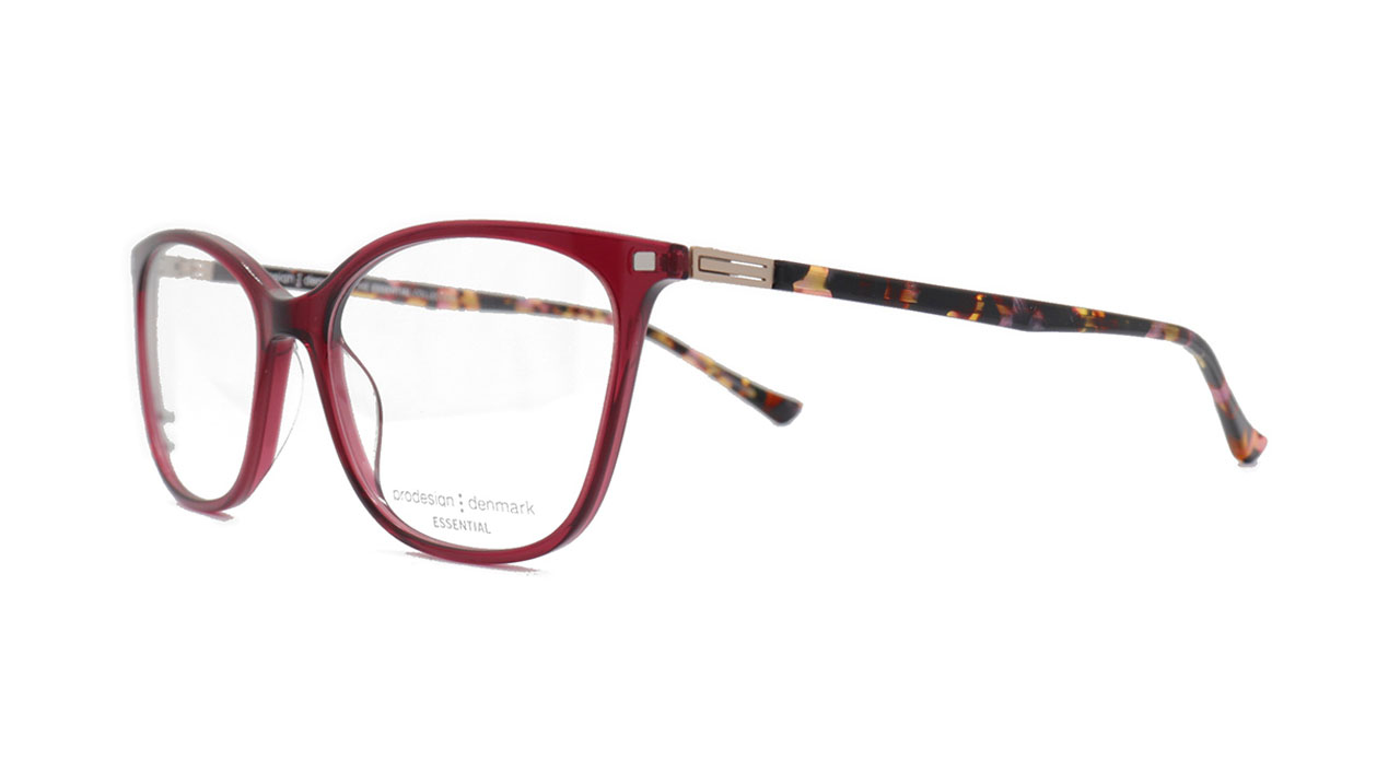 Paire de lunettes de vue Prodesign 3616 couleur rouge - Côté à angle - Doyle