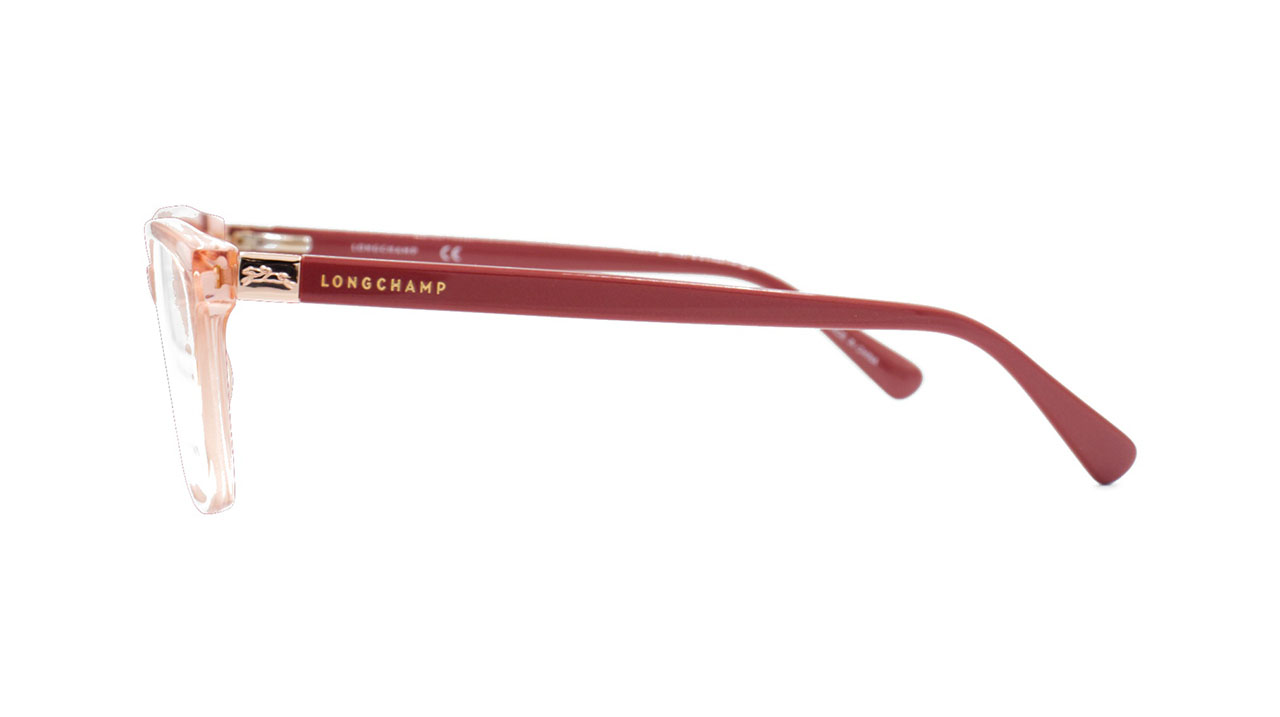 Paire de lunettes de vue Longchamp Lo2659 couleur pêche cristal - Côté droit - Doyle