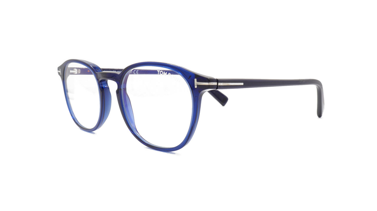 Paire de lunettes de vue Tom-ford Tf5583-b couleur marine - Côté à angle - Doyle